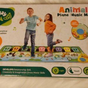 Animal Piano Floor Mat Non Slip Early Learning 43" Ages 3+